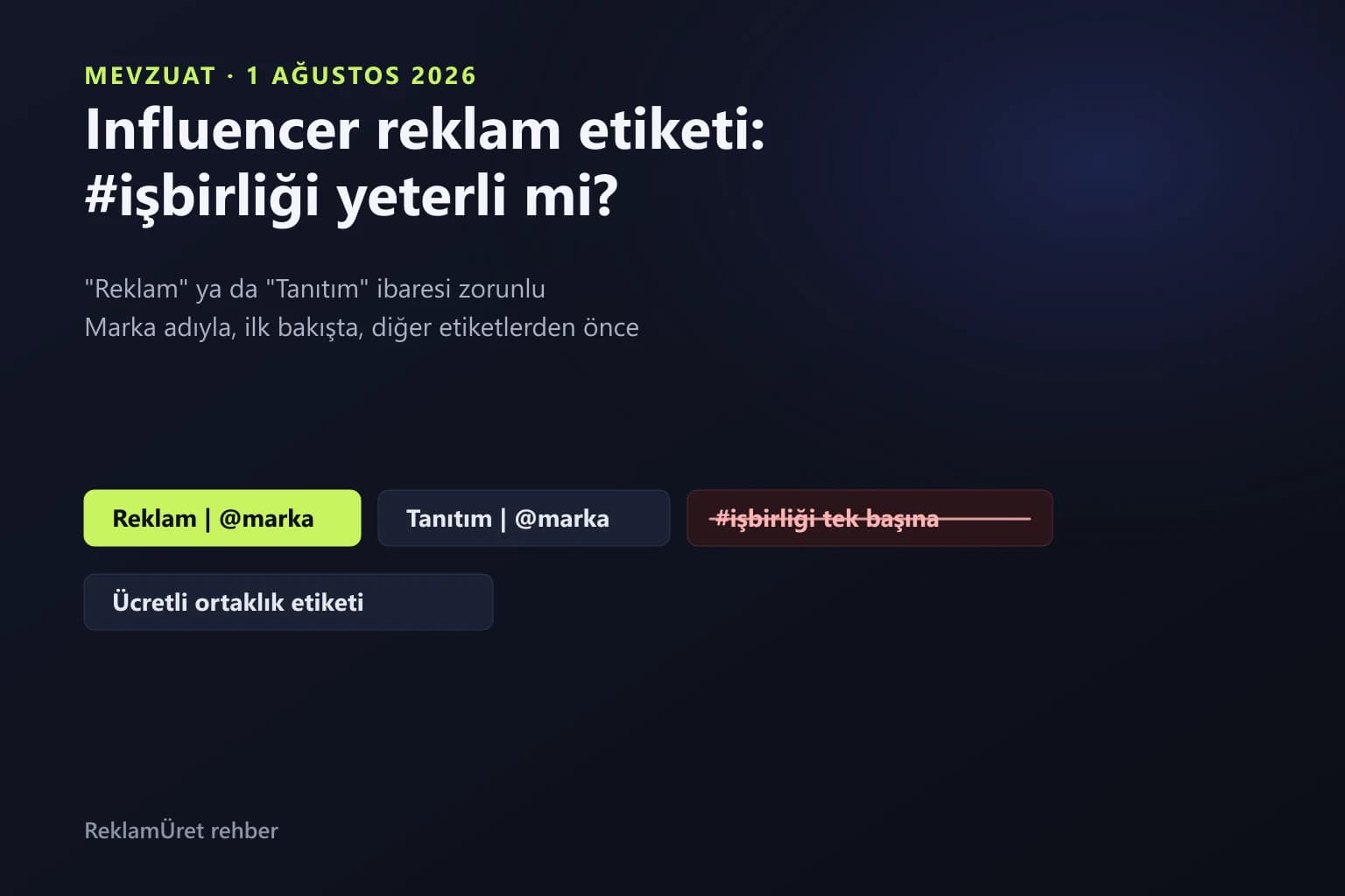 Dikey bir sosyal medya videosunun ilk karesinde ekranın üstünde "Reklam" ibaresi, açıklamanın ilk satırında marka etiketi