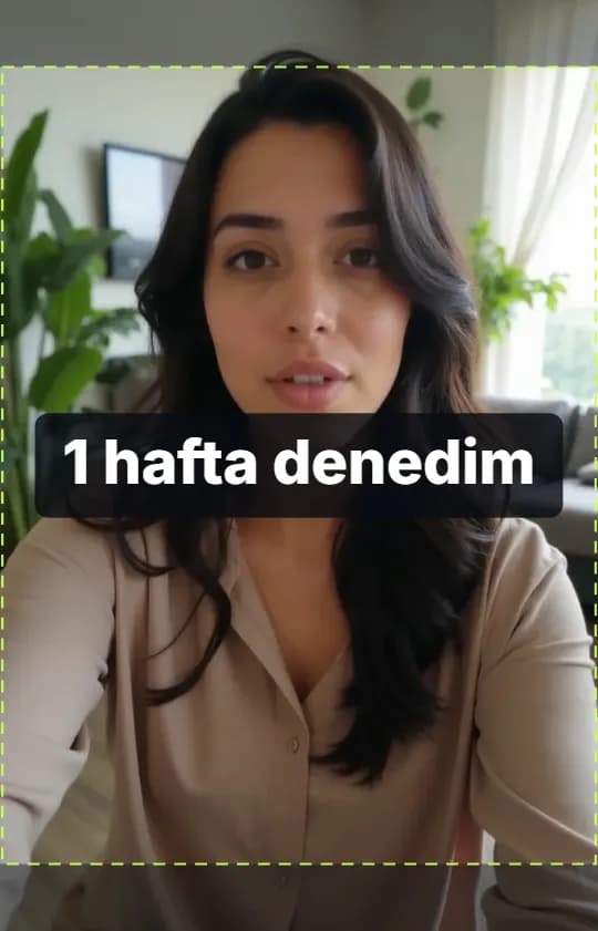 Videodan seçilmiş kareye “1 hafta denedim” başlığı eklenmiş Reels kapağı